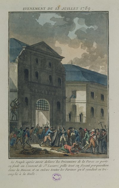 Le Pillage du couvent Saint-Lazare, 13 juillet 1789 - Jean Francois Janinet